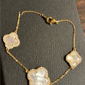 Sterling Silver Pearl colored Gold plated Bracelet